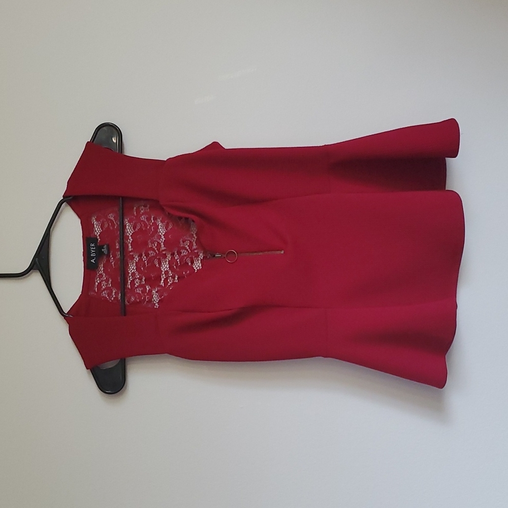 A. BYER Red Peplum Tank Top Used M